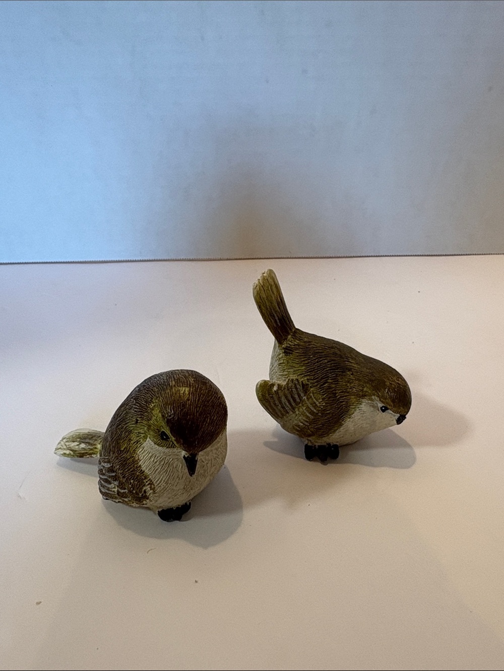 Vintage Green and Brown Ceramic Bird Pair